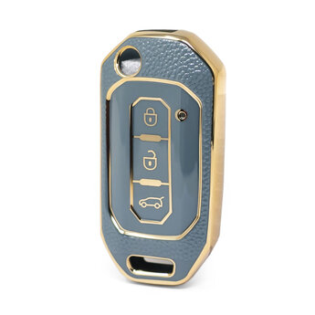 Nano High Quality Gold Leather Cover For Ford Flip Remote Key...