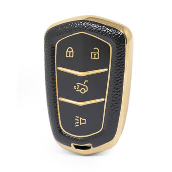 Nano High Quality Gold Leather Cover For Cadillac Remote Key...