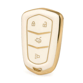 Nano High Quality Gold Leather Cover For Cadillac Remote Key...