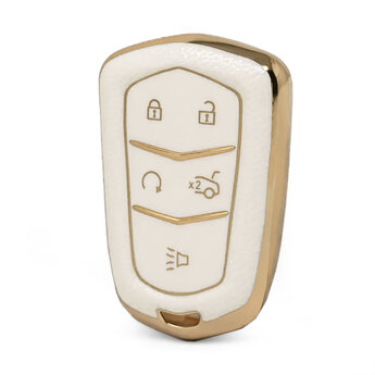 Nano High Quality Gold Leather Cover For Cadillac Remote Key...