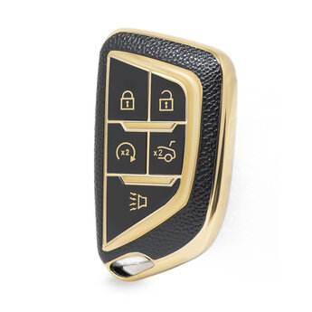 Nano High Quality Gold Leather Cover For Cadillac Remote Key...