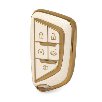 Nano High Quality Gold Leather Cover For Cadillac Remote Key...