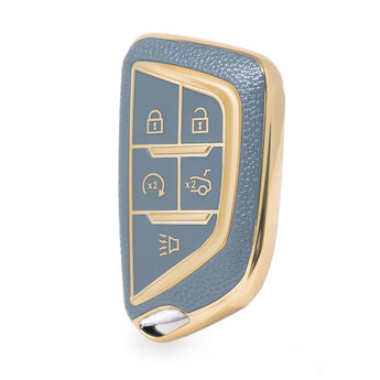 Nano High Quality Gold Leather Cover For Cadillac Remote Key...