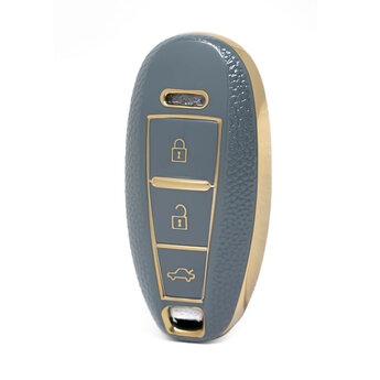 Nano High Quality Gold Leather Cover For Suzuki Remote Key 3...