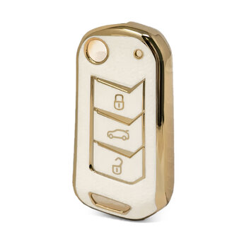 Nano High Quality Gold Leather Cover For Mahindra Flip Remote...