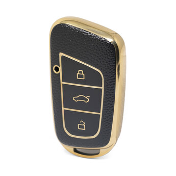 Nano High Quality Gold Leather Cover For Chery Remote Key 3 Buttons...