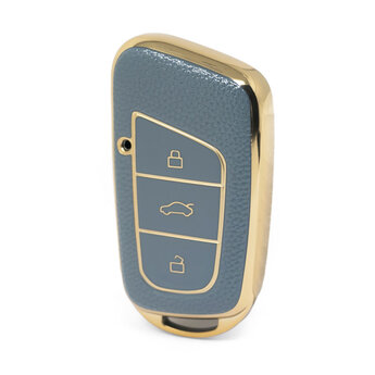 Nano High Quality Gold Leather Cover For Chery Remote Key 3 Buttons...