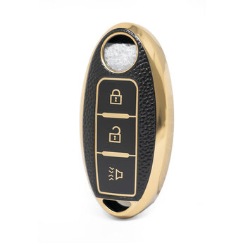 Nano High Quality Gold Leather Cover For Nissan Remote Key 3...