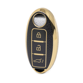 Nano High Quality Gold Leather Cover For Nissan Remote Key 3...
