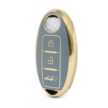 Nano High Quality Gold Leather Cover For Nissan Remote Key 3...