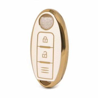Nano High Quality Gold Leather Cover For Nissan Remote Key 2...