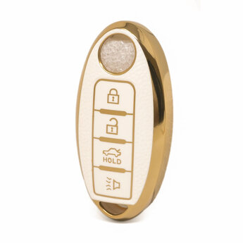 Nano High Quality Gold Leather Cover For Nissan Remote Key 4...