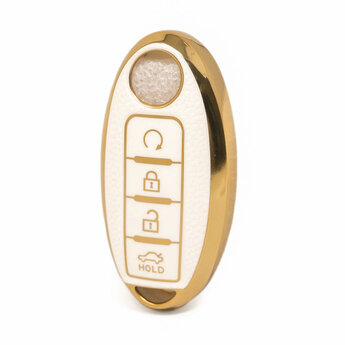 Nano High Quality Gold Leather Cover For Nissan Remote Key 4...