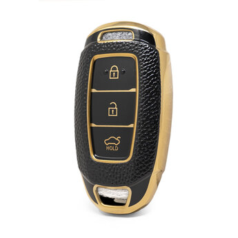 Nano High Quality Gold Leather Cover For Hyundai Remote Key 3...