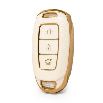 Nano High Quality Gold Leather Cover For Hyundai Remote Key 3...