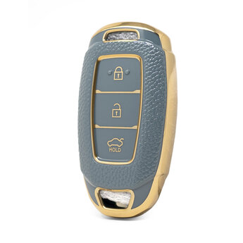 Nano High Quality Gold Leather Cover For Hyundai Remote Key 3...