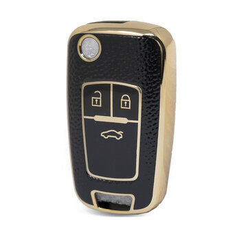 Nano High Quality Gold Leather Cover For Chevrolet Flip Remote...