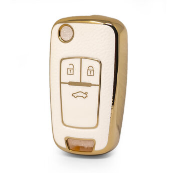 Nano High Quality Gold Leather Cover For Chevrolet Flip Remote...