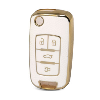 Nano High Quality Gold Leather Cover For Chevrolet Flip Remote...