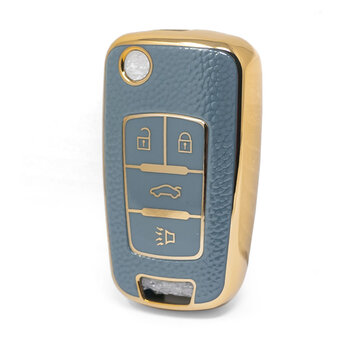 Nano High Quality Gold Leather Cover For Chevrolet Flip Remote...