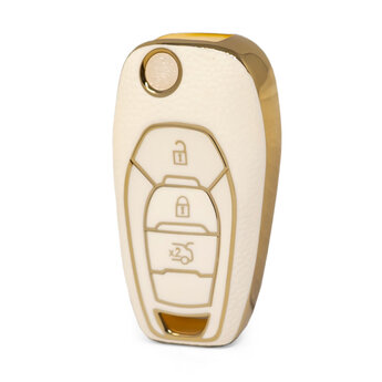 Nano High Quality Gold Leather Cover For Chevrolet Flip Remote...
