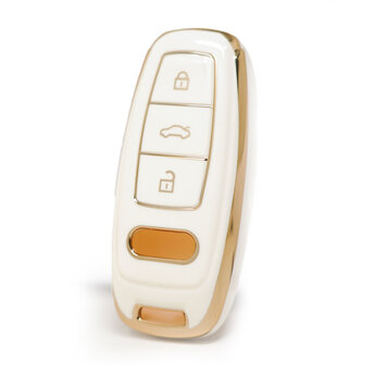 Nano High Quality Cover For Audi Remote Key 3 Buttons White Color...
