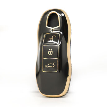 Nano High Quality Cover For Porsche Remote Key 3 Buttons Black...