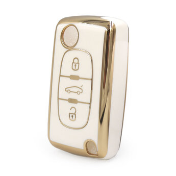 Nano High Quality Cover For Peugeot Remote Key 3 Buttons White...