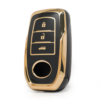 Nano High Quality Cover For Toyota Remote Key 3 Buttons Black...
