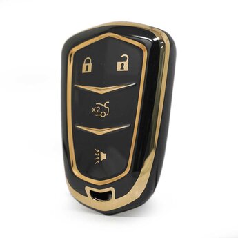 Nano High Quality Cover For Cadillac Remote Key 3+1 Buttons Black...