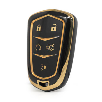 Nano High Quality Cover For Cadillac Remote Key 4+1 Buttons Black...