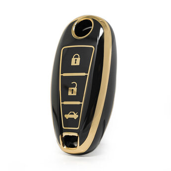 Nano  High Quality Cover For Suzuki Remote Key 3 Buttons Black...