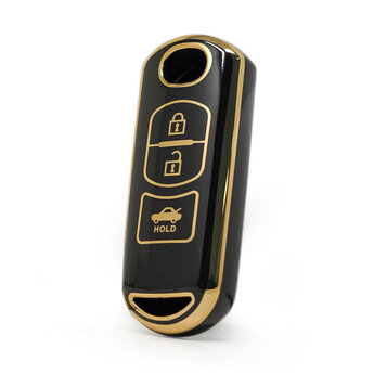 Nano High Quality Cover For Mazda Remote Key 3 Buttons Black...