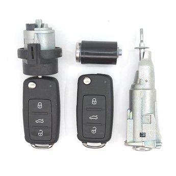 Skoda 2x 3 buttons 433MHz Flip Remote Key UDS Type With Lock...