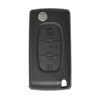 Peugeot Flip Remote Key Shell 3 Buttons Light Button Type without...