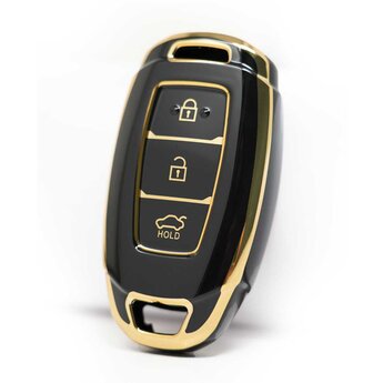 Nano High Quality Cover For Hyundai Remote Key 3 Buttons Black...
