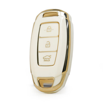 Nano High Quality Cover For Hyundai Remote Key 3 Buttons White...