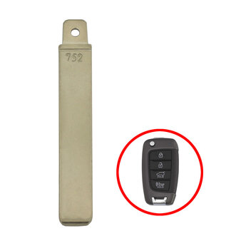 Hyundai Santa Fe 2019 Blade for Flip Remote Key Compatible Part...