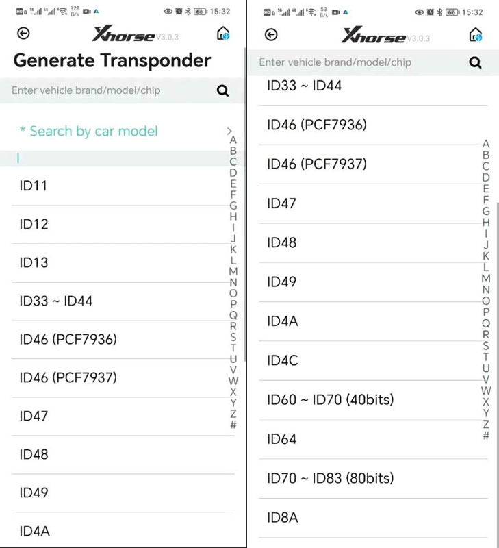 xhorse key tool lite generate transponder