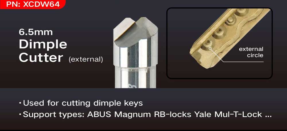 XHORSE XCDW60GL 6.0mm Dimple Cutter (External) for Condor XC-Mini Plus II support : ABUS Magnum RB-locks Yale Mul-T-Lock | VVDI.com