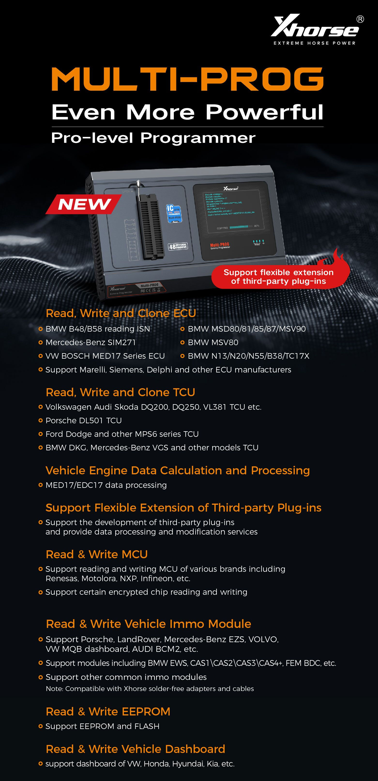 New Xhorse XDMPG0GL Multi Prog Multi-Prog Programmer ECU Gearbox Programmer Update Version of VVDI Prog | VVDI.com