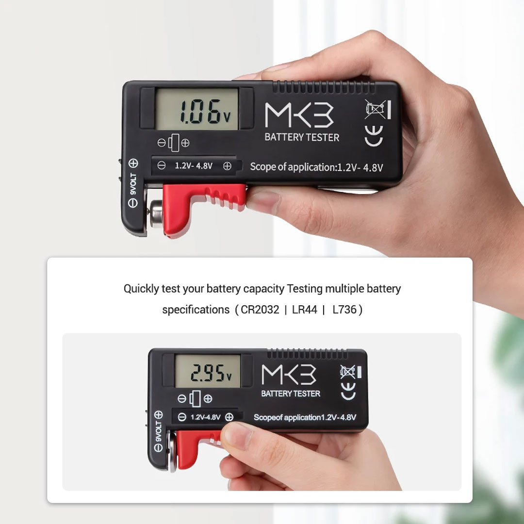 New Battery Universal Tester MK3 Digital type for all ( 1.2V - 4.8V ) Batteries and 9V Batteries | Emirates Keys