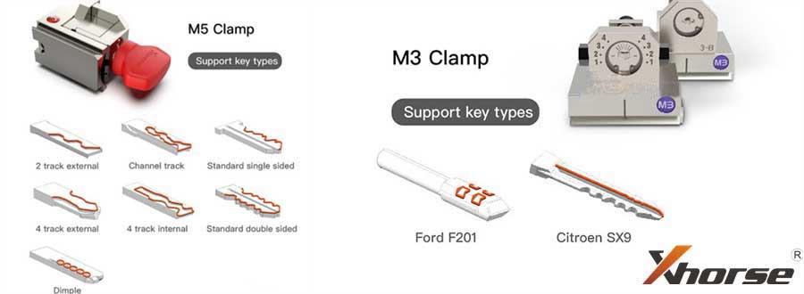 New Xhorse Condor XC-MINI Plus II Key Cutting Machine Support Car/Motorbike/House Keys with M3 and M5 Clamps | vvdi.com