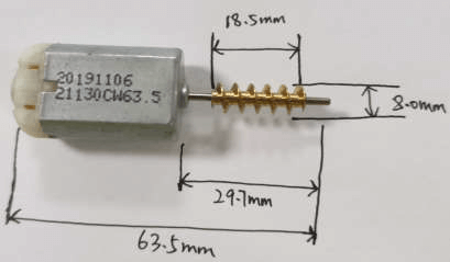 5, worm gear size:Φ =8.0mm*L=18.5mm